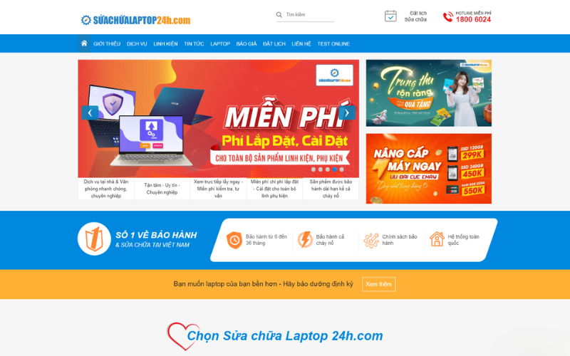 Module quan trọng trong thiết kế website sửa chữa laptop